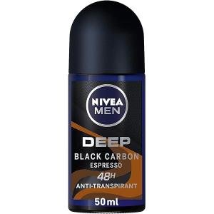 MEN Antiperspirant Roll-on for Men, DEEP Black Carbon Antibacterial, Dark Wood Scent, 50ml