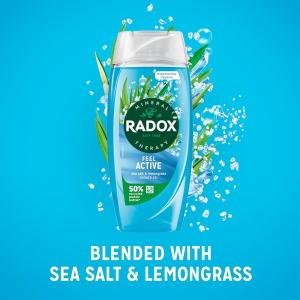 Radox Mineral Therapy Feel Active Shower Gel with Sea Salt & Lemongrass Scent - 225ml