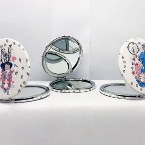 Folding Double Sided Mirror Compact Mirror Bulk Compact Mirror for Purses Hand Held Mirror Espejos Girls Wallet Travel Mirror Aluminum Mirror Vintage Student Use Magnifier
