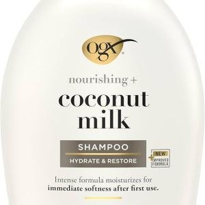 OGX Nourishing + Coconut Milk Nourishing Moisturizing Shampoo | Strong & Healthy Growth Hair, Coconut Milk, Coconut Oil & Egg White Protein Paraben Sulfate Free