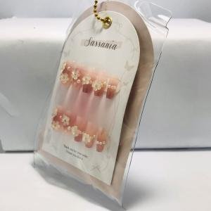 24 pc Set Heavy Stone French Artificial Nails With Free Application Tape Glue