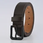 Brown Leather Belt – Black Buckle