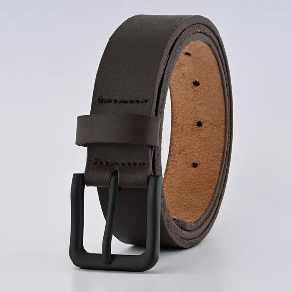 Brown Leather Belt – Black Buckle