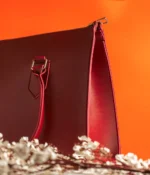 Modern Red Leather Handbag - Image 3