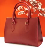 Modern Red Leather Handbag