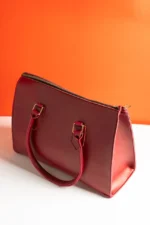 Modern Red Leather Handbag - Image 2