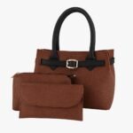 Elegant 3-Piece Tote and Wallet Set - Brown & Black