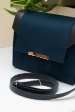 Modern Blue Leather Bag - Image 5