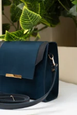 Modern Blue Leather Bag - Image 4