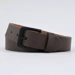 Brown Leather Belt – Black Buckle - Image 2