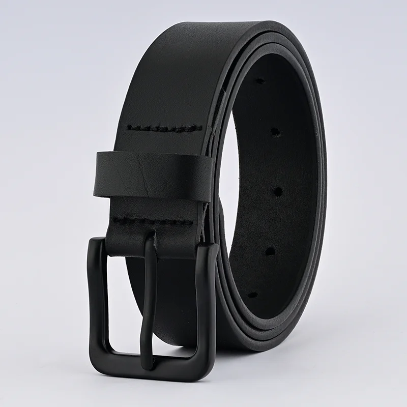 Black Leather Belt – Black Buckle