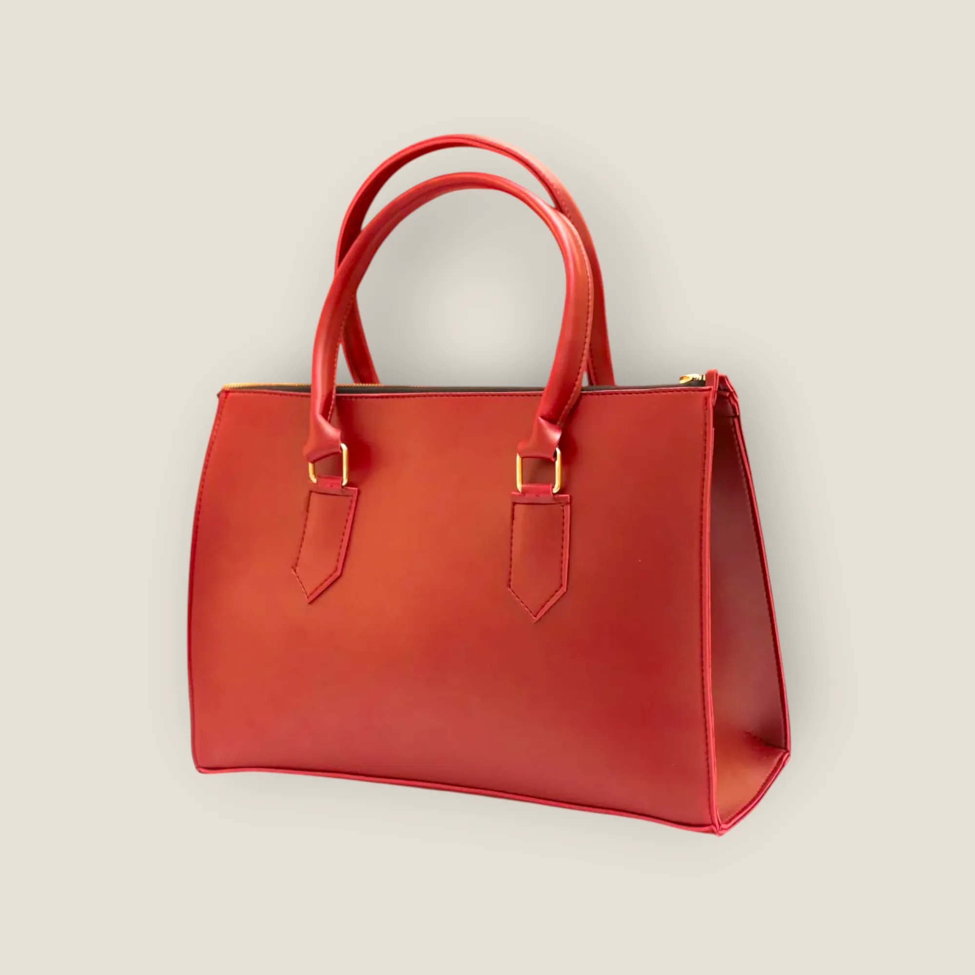 Modern Red Leather Handbag